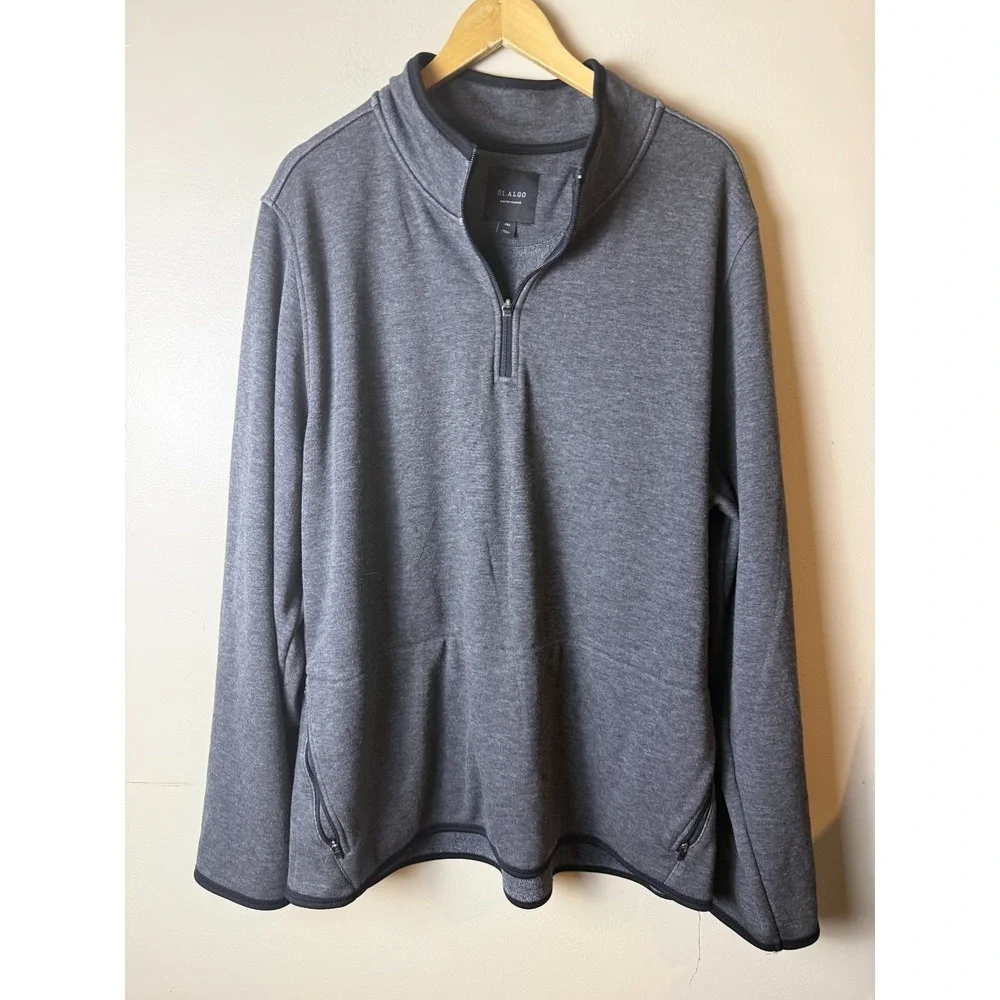 01 Algo Performance Sweater Mens 2XL‎ Gray 1/4 Zip Pullover Casual